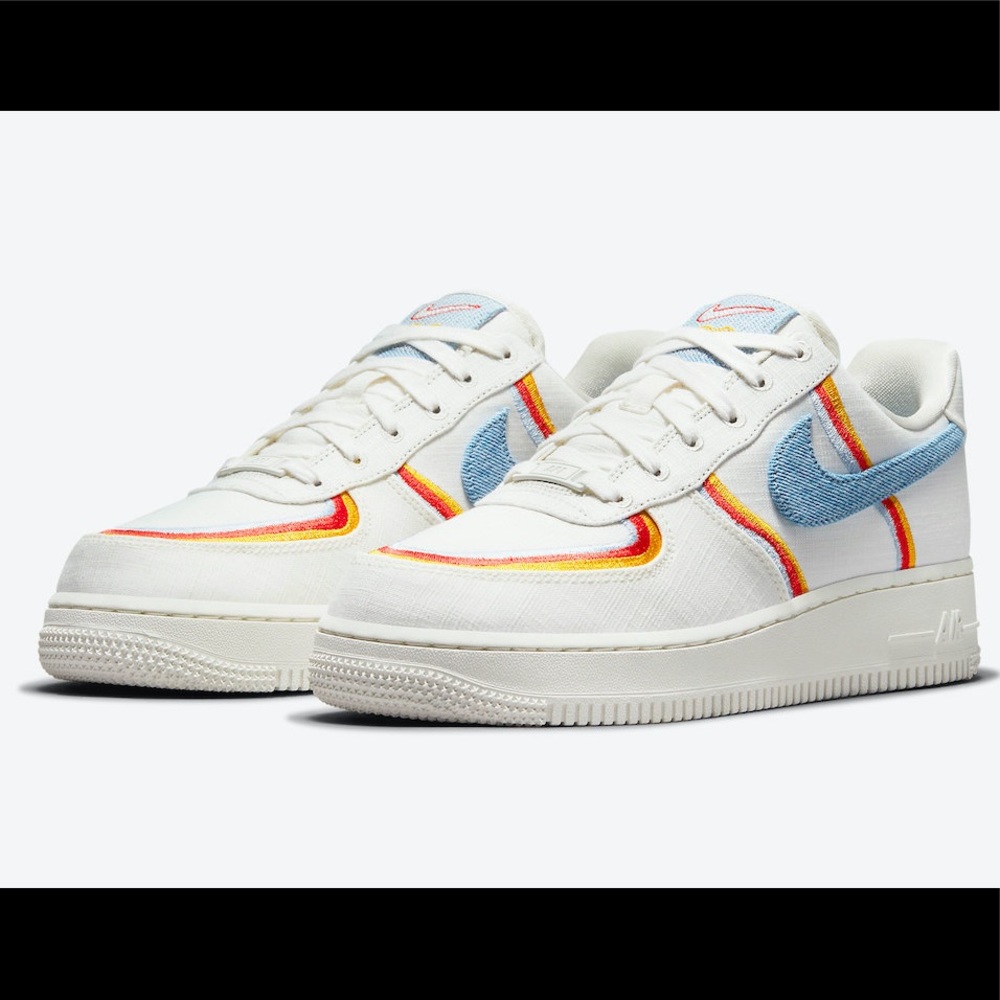 Nike Air Force 1 low sail denim swoosh